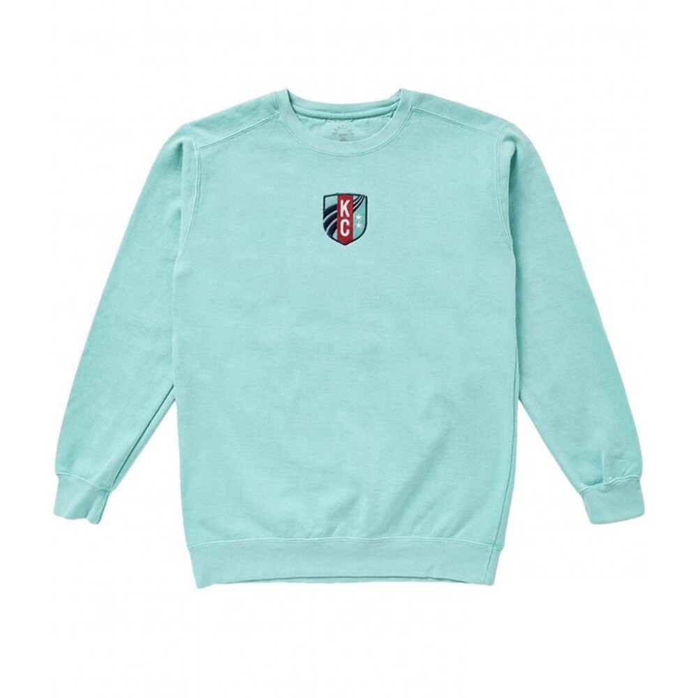 Sandlot Goods KC CURRENT MENS TEAL EMBROIDERED CREST LONG SLEEVE SWEATSHIRT Sz L